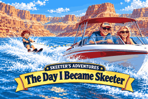 The Day I Became Skeeter children's book cover featuring young Skeeter at Lake Powell